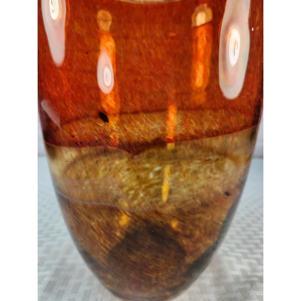 Stunning Large Hand Blown Glass Vase Art 11.25